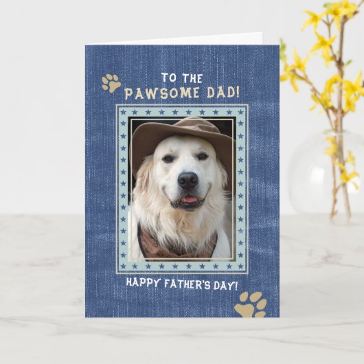 Aangepaste Dog Photo Vaderdag-kaart - fdudgbc Kaart (Gele Bloem)