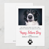Aangepaste Dog Photo Vaderdag-kaart van reddingsdo Feestdagenkaart (Voorkant / Achterkant)