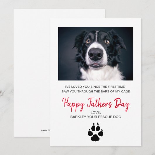 Aangepaste Dog Photo Vaderdag-kaart van reddingsdo Feestdagenkaart (Voorkant / Achterkant)