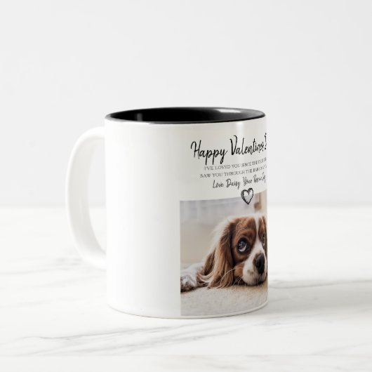 Aangepaste Dog Photo Valentine Day Mok van de redd (Voorkant links)