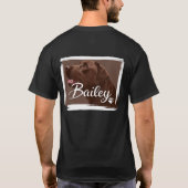 Aangepaste Dog Portrait Shirt met Naam & Paw Print (Achterkant)