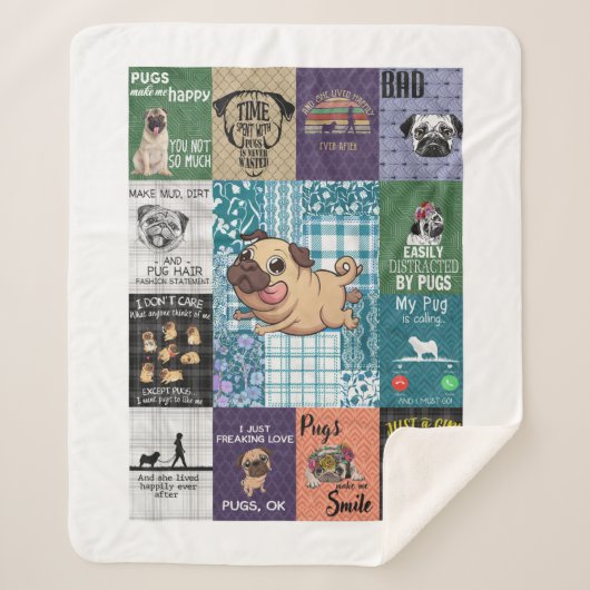 Aangepaste Dog Quilt Blanket Sherpa Deken (Voorkant)