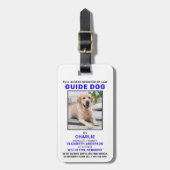 Aangepaste Dog Service Dog Photo Badge Bagagelabel (Voorkant verticaal)