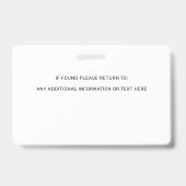 Aangepaste Dog Service Dog Photo ID-kaart Badge (Achterkant)