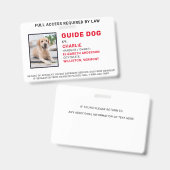 Aangepaste Dog Service Dog Photo ID-kaart Badge (Voor- en achterkant)