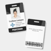 Aangepaste dokter, verpleegster, zorghulp foto ID Badge (Voor- en achterkant)