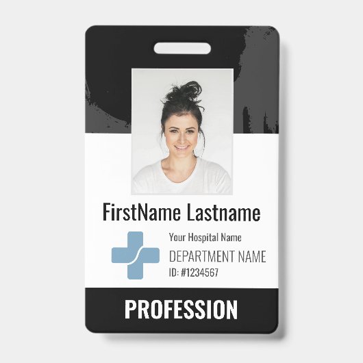 Aangepaste dokter, verpleegster, zorghulp foto ID Badge (Voorzijde)
