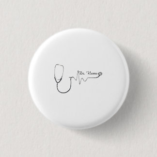 Aangepaste Doktersnaam Stethoscoop Hartslag Ontwer Ronde Button 3,2 Cm