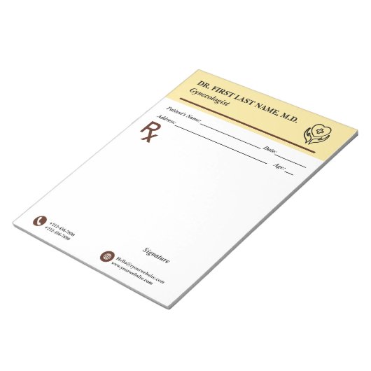 Aangepaste doktersrecept notitieblok bewerkbaar RX (Schuin)