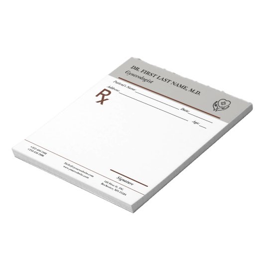 Aangepaste doktersrecept notitieblok bewerkbare RX (Linkerzijde)