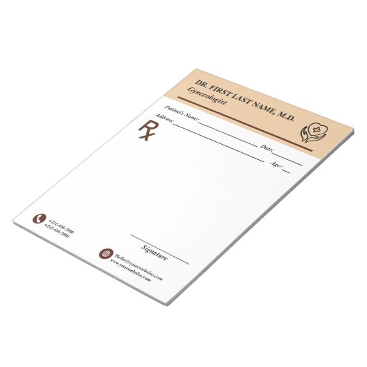 Aangepaste doktersrecept notitieblok bewerkbare RX (Schuin)