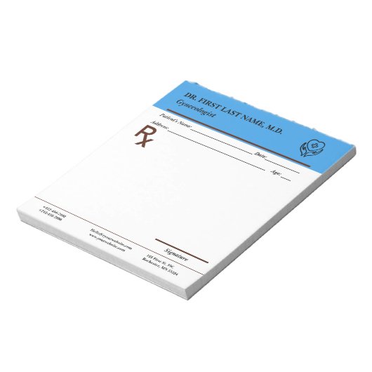 Aangepaste doktersrecept notitieblok Bewerkbare RX (Linkerzijde)