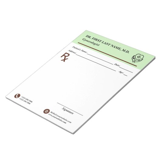 Aangepaste doktersrecept notitieblok bewerkbare RX (Schuin)