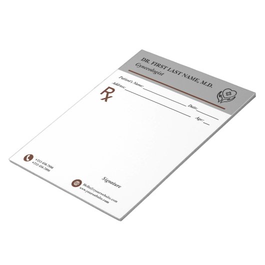 Aangepaste doktersrecept notitieblok Bewerkbare RX (Schuin)