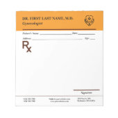 Aangepaste doktersrecept RX-blad bewerkbaar 5.5 x Notitieblok (Voorkant)