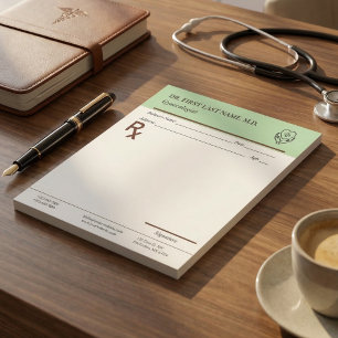 Aangepaste doktersrecept RX-blad bewerkbaar 5.5 x  Notitieblok