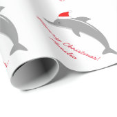 Aangepaste dolfijn Merry Christmas kinder inpakpap Cadeaupapier (Rol Hoek)