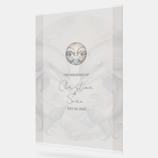 Aangepaste Dolfijn Thema Wedding Sign Acryl Bord (Hoek)