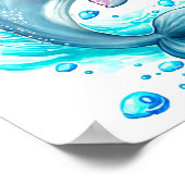 Aangepaste Dolfijnfoto voor Waterverf Poster (Hoek)