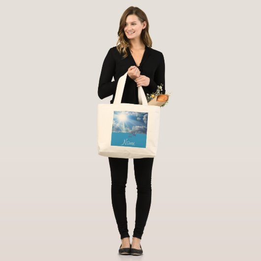 Aangepaste Dolphin Beach-tas Grote Tote Bag (Voorkant (model))