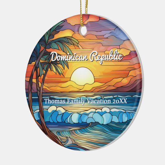 Aangepaste Dominicaanse Republiek Faux Glas in loo Keramisch Ornament (Links)