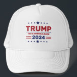 Aangepaste Donald Trump 2024 Neem Amerika terug Trucker Pet<br><div class="desc">Maak een statement met een Custom Donald Trump 2024 Take America Back Trucker Hat. Dit pet heeft de gedurfde slogan "Take America Back" in patriottische kleuren, ideaal om uw steun voor de campagne van 2024 te demonstreren. Deze trucker hat is ontworpen met een comfortabele mesh-achterkant en een verstelbare snap-sluiting en...</div>