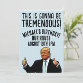 AANGEPASTE DONALD TRUMP VERJAARDAG UITNODIGINGEN (Staand voorkant)