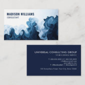 Aangepaste Donker Blauwgroen Blauw Waterverf Profe Visitekaartje (Voorkant / Achterkant)