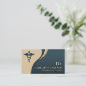 Aangepaste Donker Blauwgroen Groen Bruin Artsen Fa Visitekaartje (Staand voorkant)