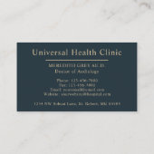 Aangepaste Donker Blauwgroen Groen Bruin Artsen Fa Visitekaartje (Achterkant)