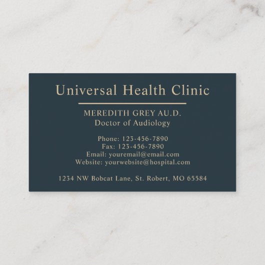 Aangepaste Donker Blauwgroen Groen Bruin Artsen Fa Visitekaartje (Achterkant)