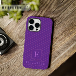 Aangepaste donker diepblauwe lavendel Paarse polka Case-Mate iPhone 14 Pro Max Hoesje