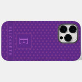 Aangepaste donker diepblauwe lavendel Paarse polka Case-Mate iPhone Case (Achterkant (horizontaal))