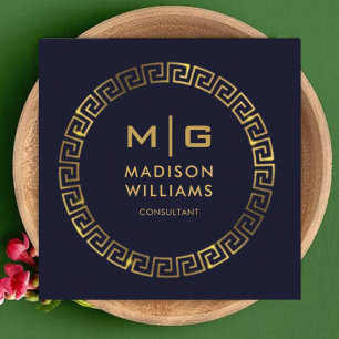 Aangepaste Donker Marine Blauw Zwart en Goud Profe Vierkante Visitekaartje