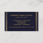 Aangepaste Donker Marine Blauw Zwart en Goud Profe Visitekaartje (Achterkant)