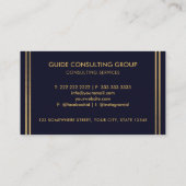 Aangepaste Donker Marine Blauw Zwart en Goud Profe Visitekaartje (Achterkant)