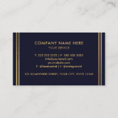 Aangepaste Donker Marine Blauw Zwart en Goud Profe Visitekaartje (Achterkant)