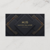 Aangepaste Donker Marine Blauw Zwart en Goud Profe Visitekaartje (Voorkant)