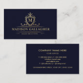 Aangepaste Donker Marine Blauw Zwart en Goud Profe Visitekaartje (Voorkant / Achterkant)