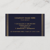 Aangepaste Donker Marine Blauw Zwart en Goud Profe Visitekaartje (Achterkant)