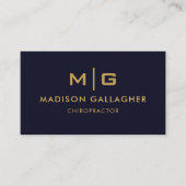 Aangepaste Donker Marine Blauw Zwart en Goud Profe Visitekaartje (Voorkant)