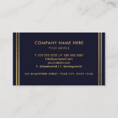 Aangepaste Donker Marine Blauw Zwart en Goud Profe Visitekaartje (Achterkant)