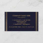 Aangepaste Donker Marine Blauw Zwart en Goud Profe Visitekaartje (Achterkant)