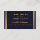 Aangepaste Donker Marine Blauw Zwart en Goud Profe Visitekaartje (Achterkant)