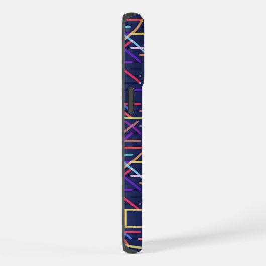 Aangepaste donker marineblauw Abstract patroon iPhone Hoesje (Rechterkant)