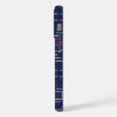 Aangepaste donker marineblauw Abstract patroon iPhone Hoesje (Linkerkant)