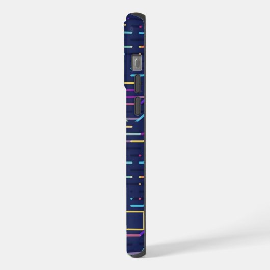 Aangepaste donker marineblauw Abstract patroon iPhone Hoesje (Linkerkant)