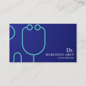 Aangepaste donker marineblauw wit dokters Fancy Visitekaartje (Voorkant)