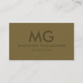 Aangepaste Donker Olijfgroen Bruin Professional Visitekaartje (Voorkant)