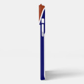 Aangepaste donkerblauw vet rood Sinaasappel witte iPhone Hoesje (Linkerkant)